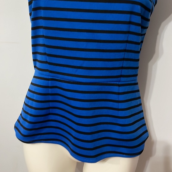 Apt 9 Blue Striped Peplum Blouse - Picture 5 of 6